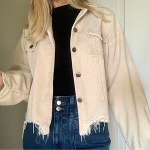 POL Distressed Corduroy Jacket